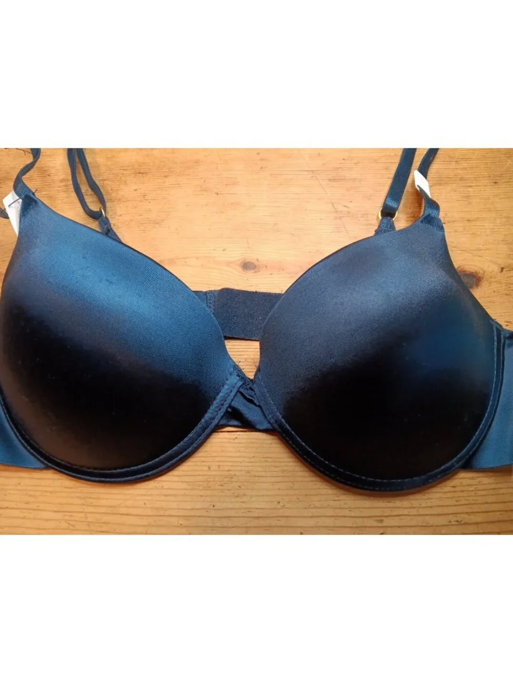 Nicole Miller New York Push Up Bra US 36C Blue Silver Glitter Logo Underwire NWT